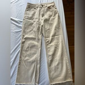 Cream straight leg jean
